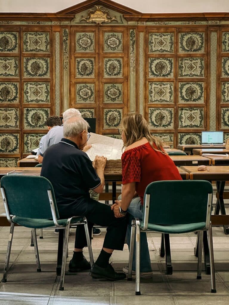 studying in historic library room palermo